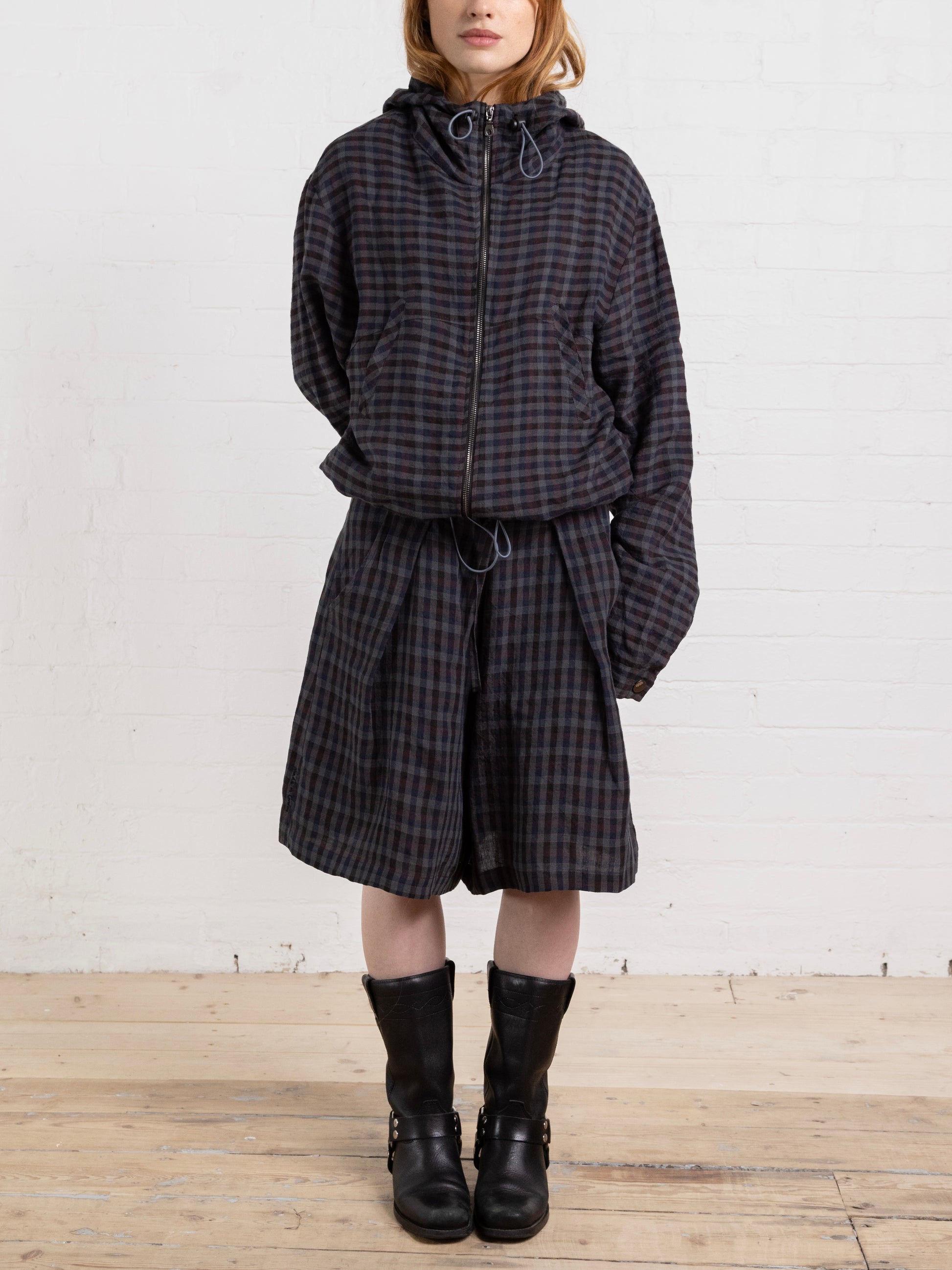 lake short - gingham linen