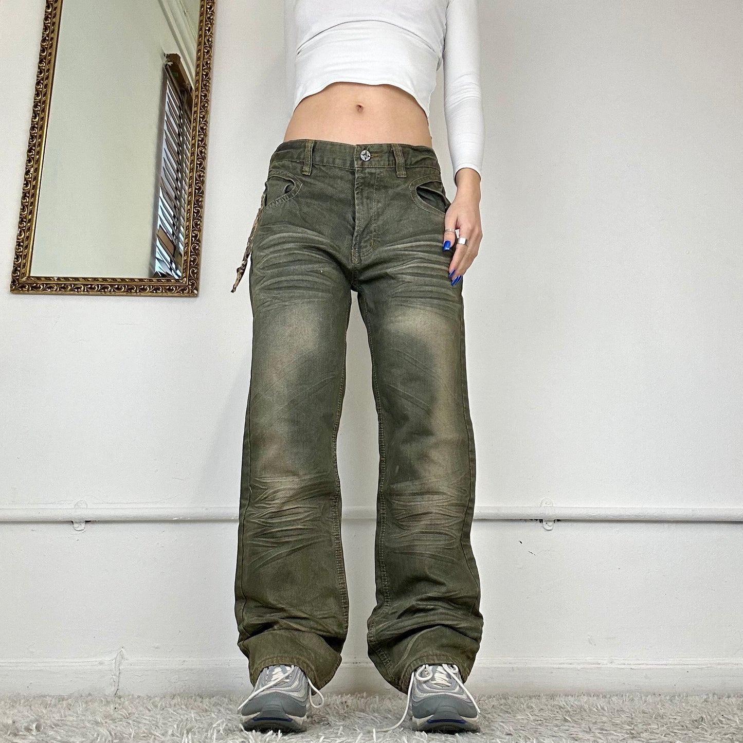 wide leg khaki deadstock jeans