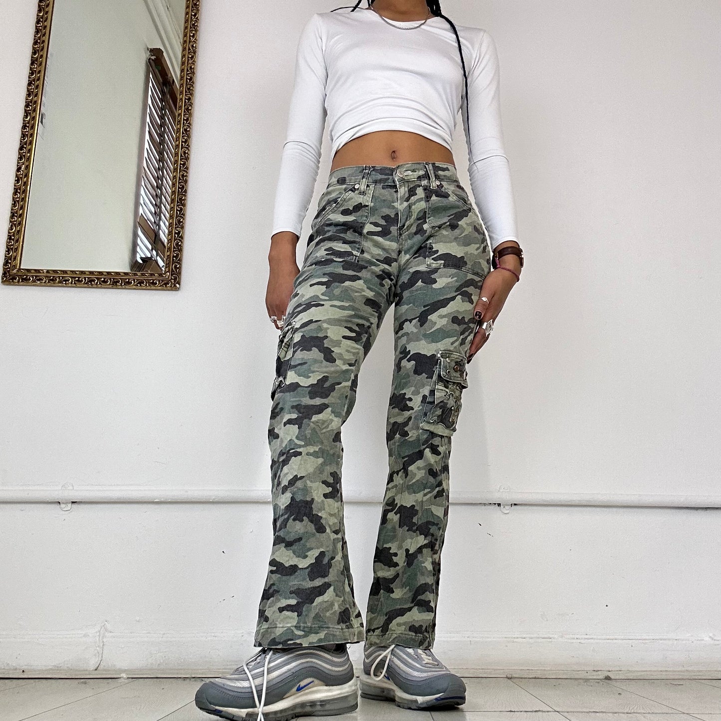 00’s vintage camo cargo