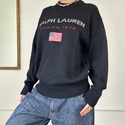 black vintage ralph lauren jumper