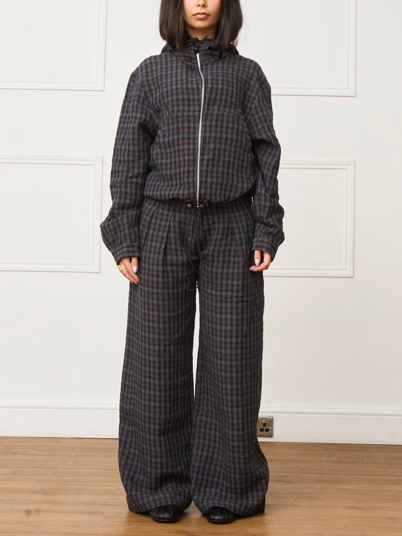 jamie jacket - gingham linen