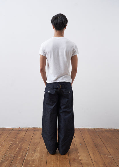 the slouch in navy denim