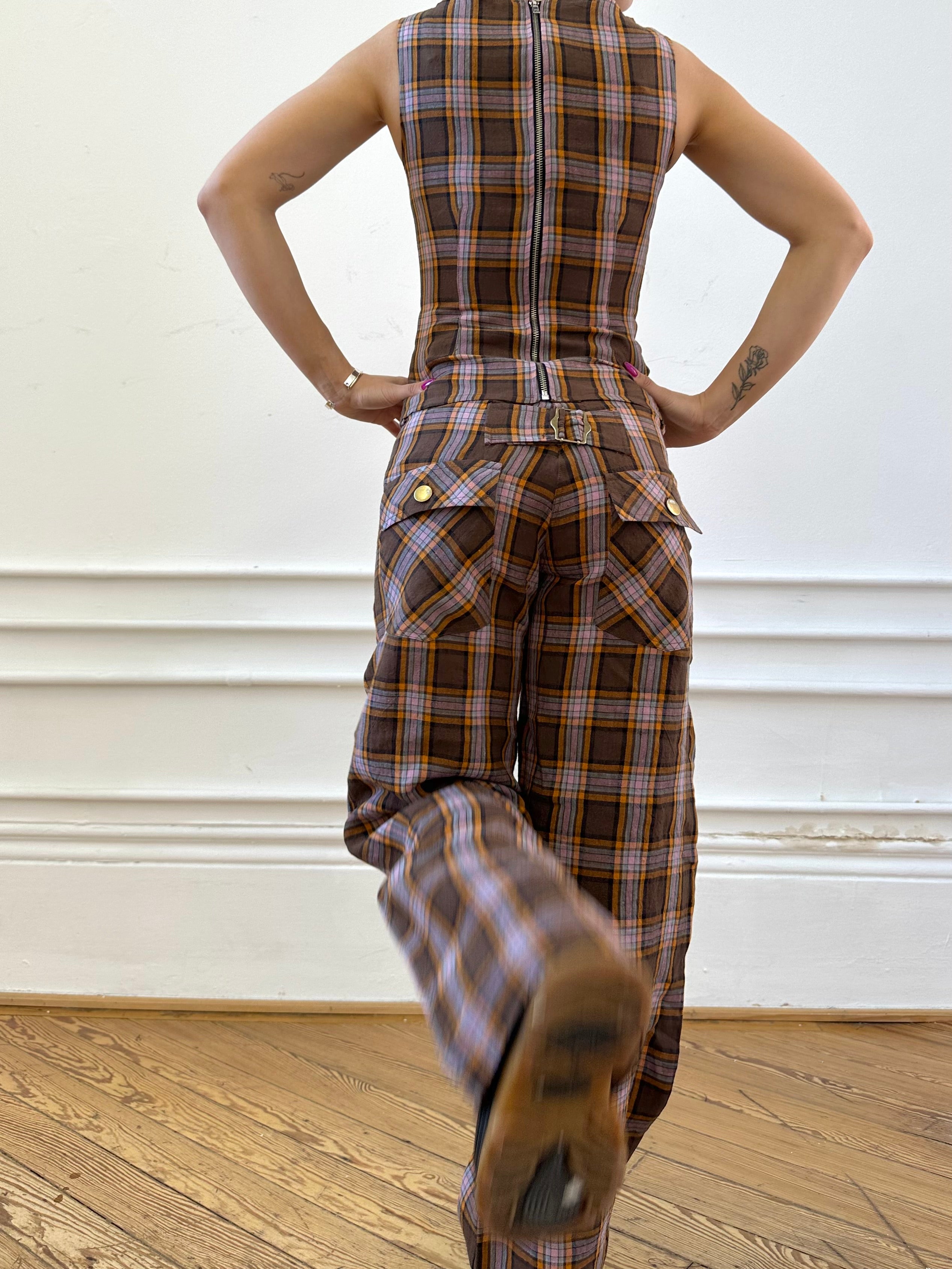 slouch trouser - coral linen