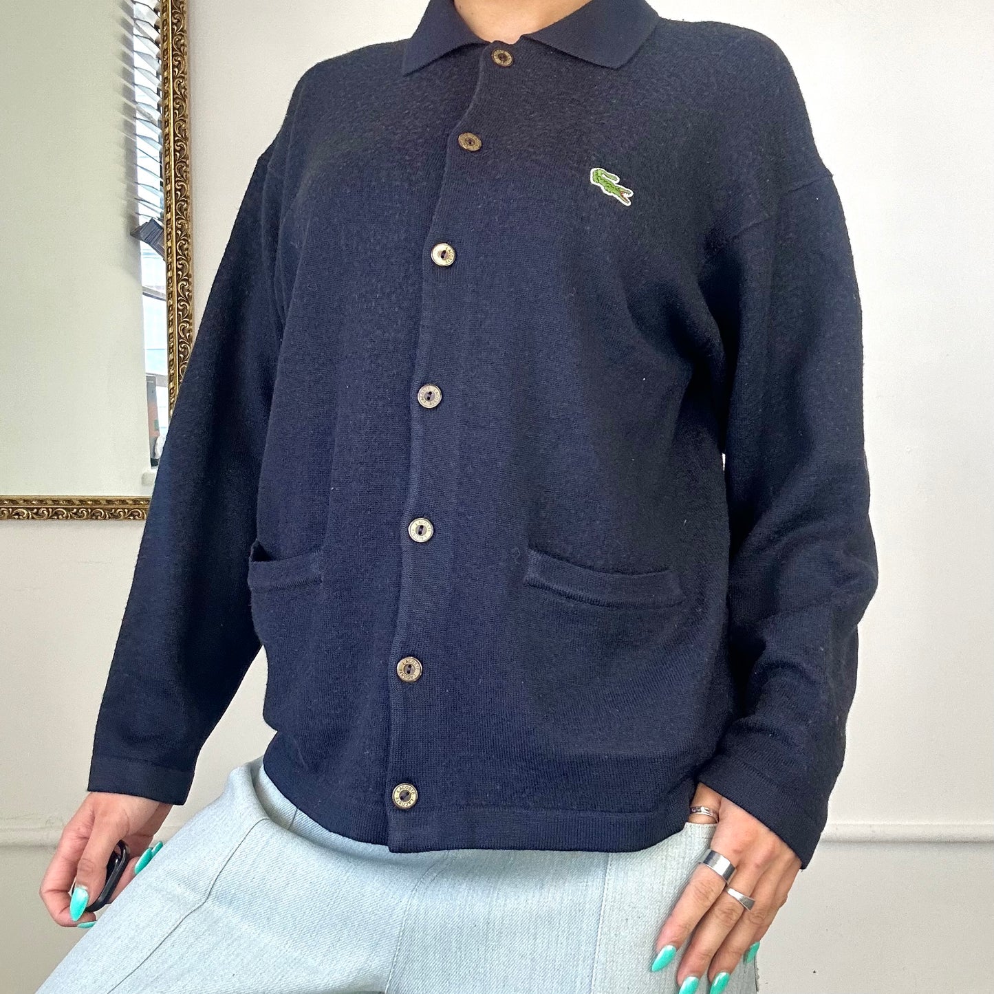 90's lacoste knitted button up cardigan