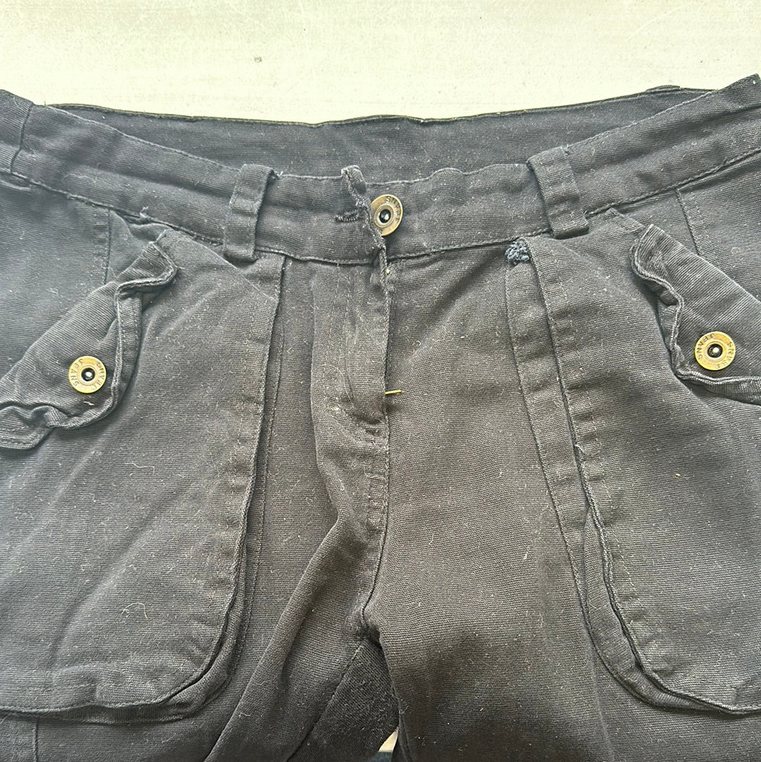 straight leg black cargos