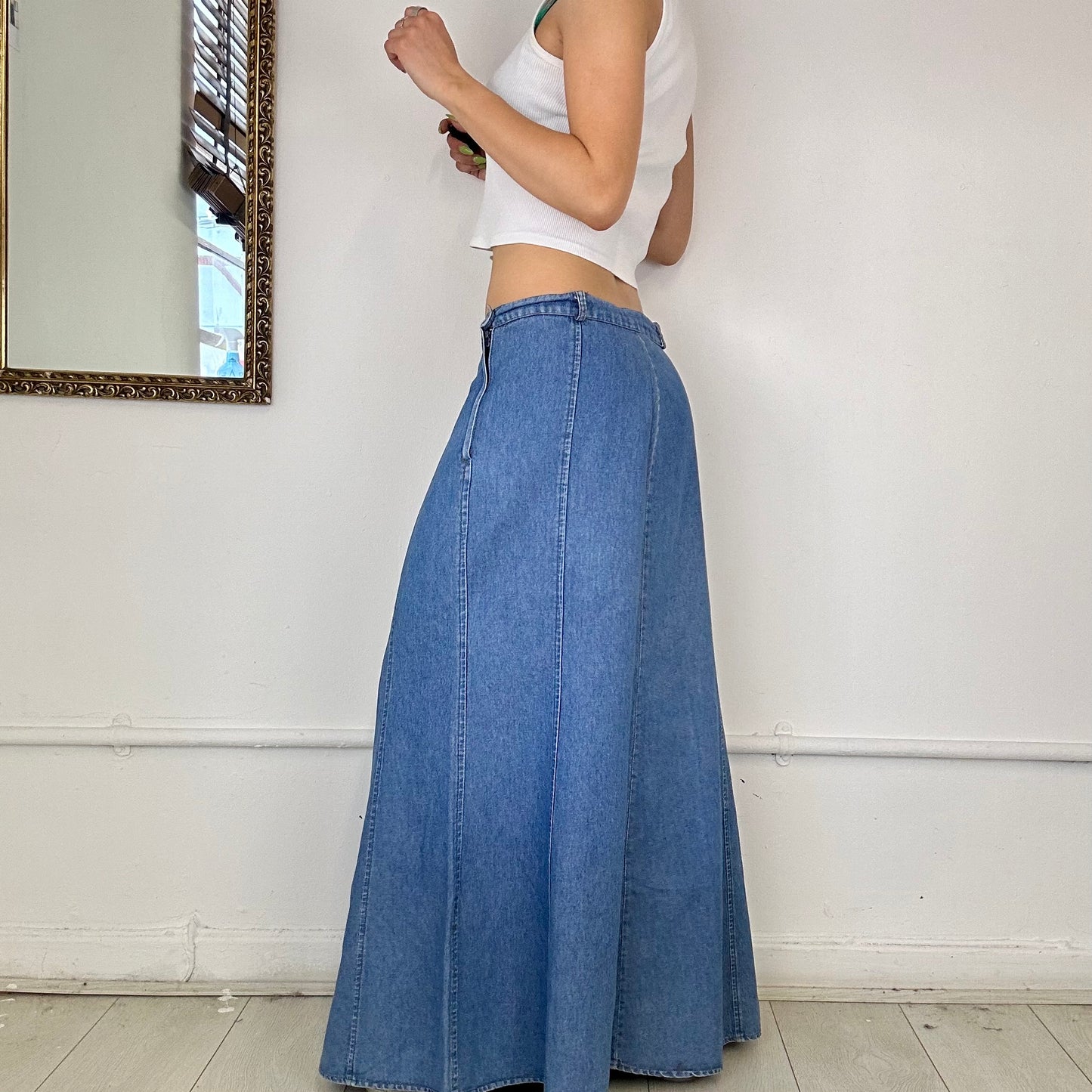 00’s denim maxi skirt