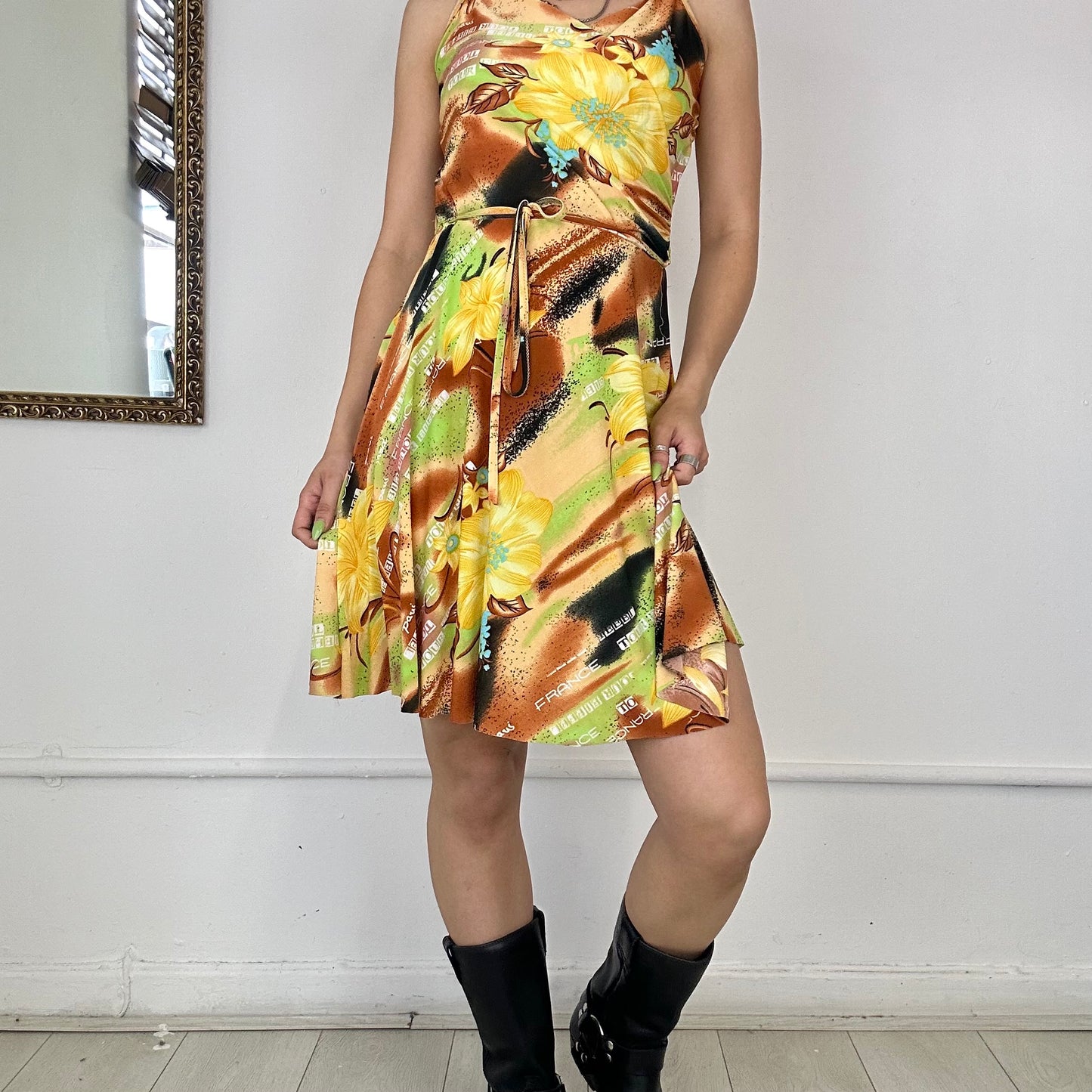 2000's graphic print summer dress