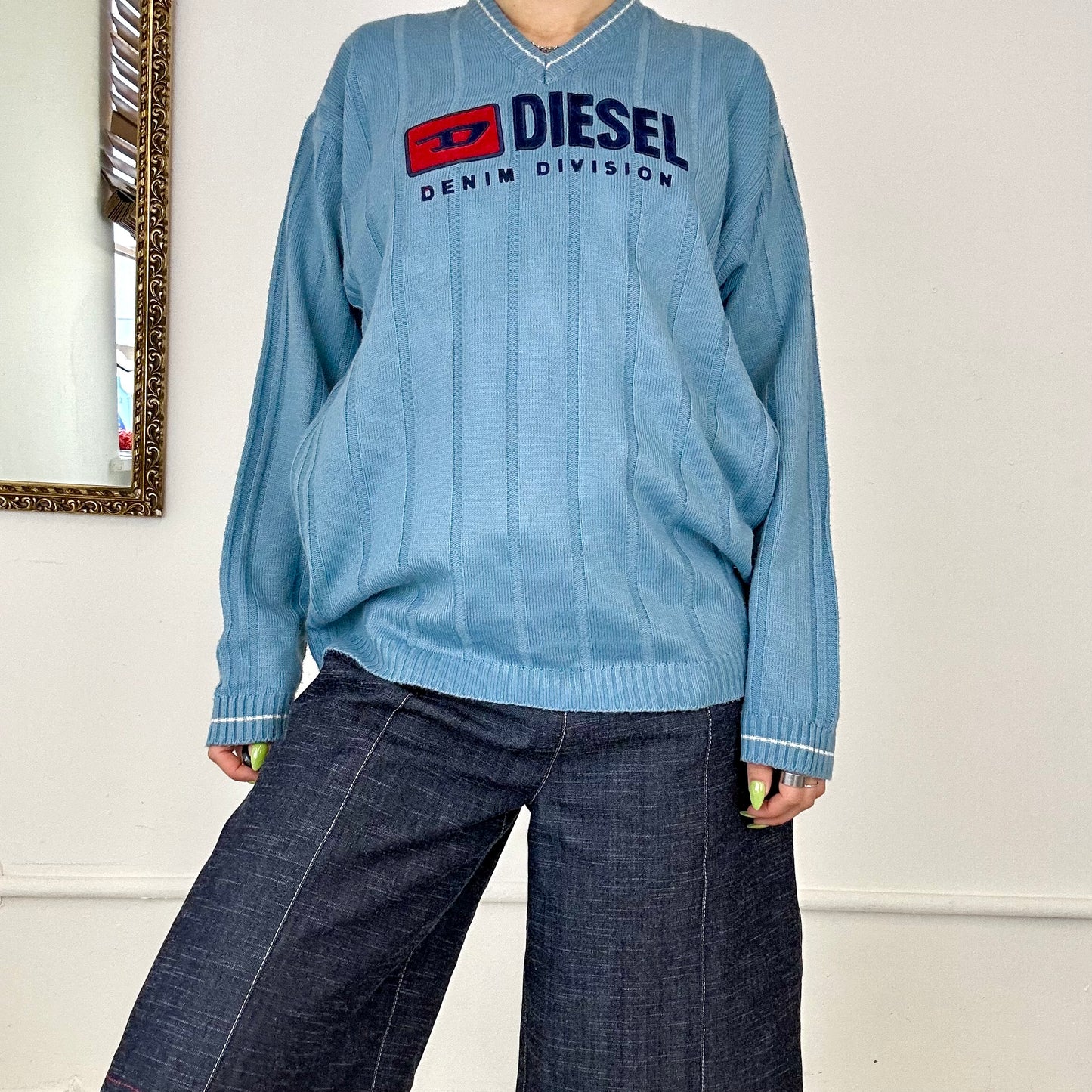 vintage blue diesel knitted jumper