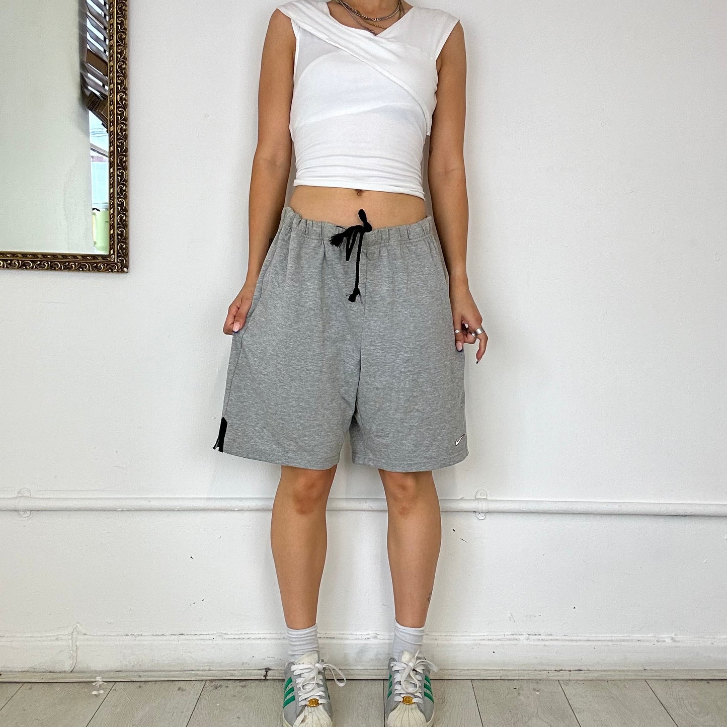 baggy grey nike sweat shorts