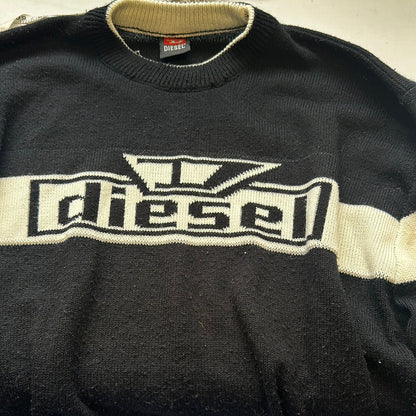 vintage black diesel knit jumper