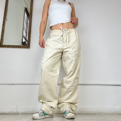 baggy beige cargo trousers