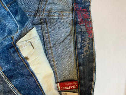 mid wash baggy denim jeans