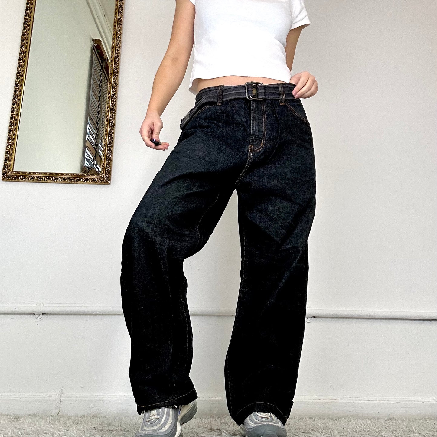 black baggy skate jeans