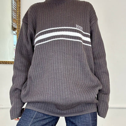 vintage grey boss knitted jumper