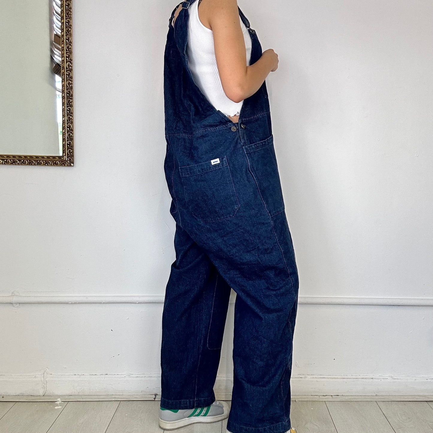 dark wash denim dungarees