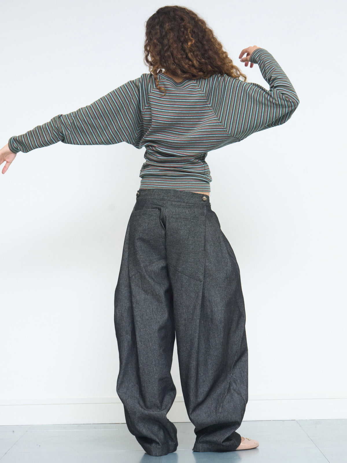 robin top - green stripe