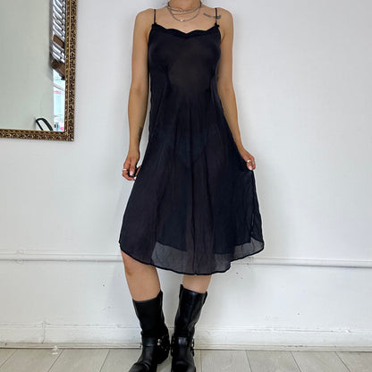 90's sheer black flowy dress