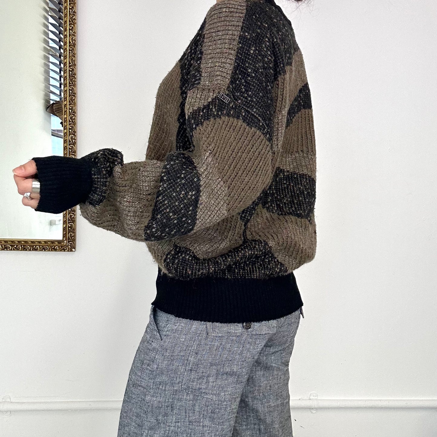 90's patterned knitted wool jumper