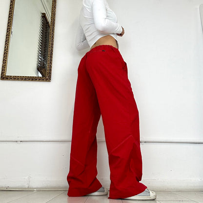 red vintage nike tracksuit bottoms