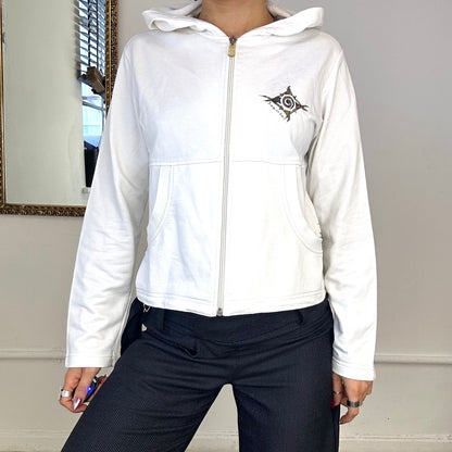 2000's scorpion bay white zip up hoodie