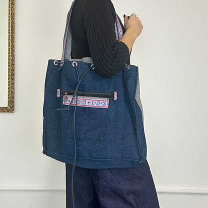 funky denim tote bag