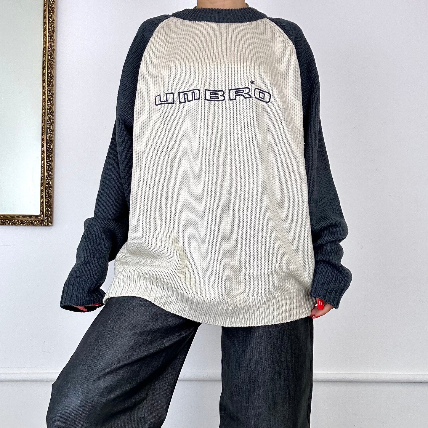 90's Umbro spell out knitted jumper