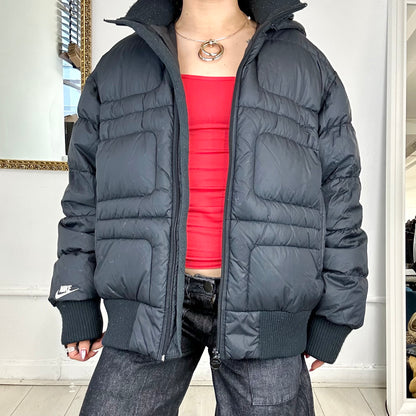 2000's black nike puffer coat