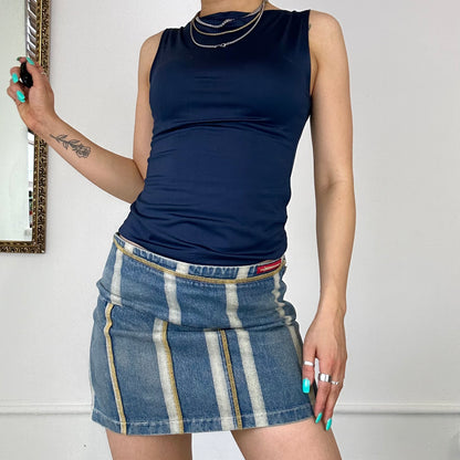 2000's diesel striped mini skirt