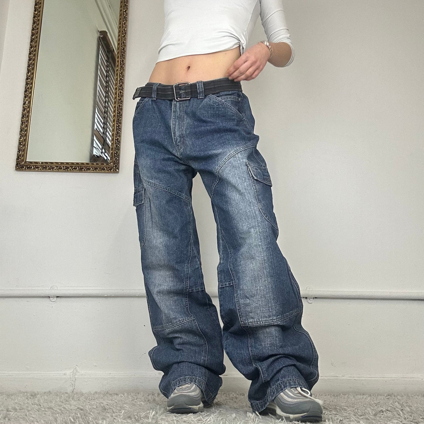 90s wide leg baggy cargo jeans