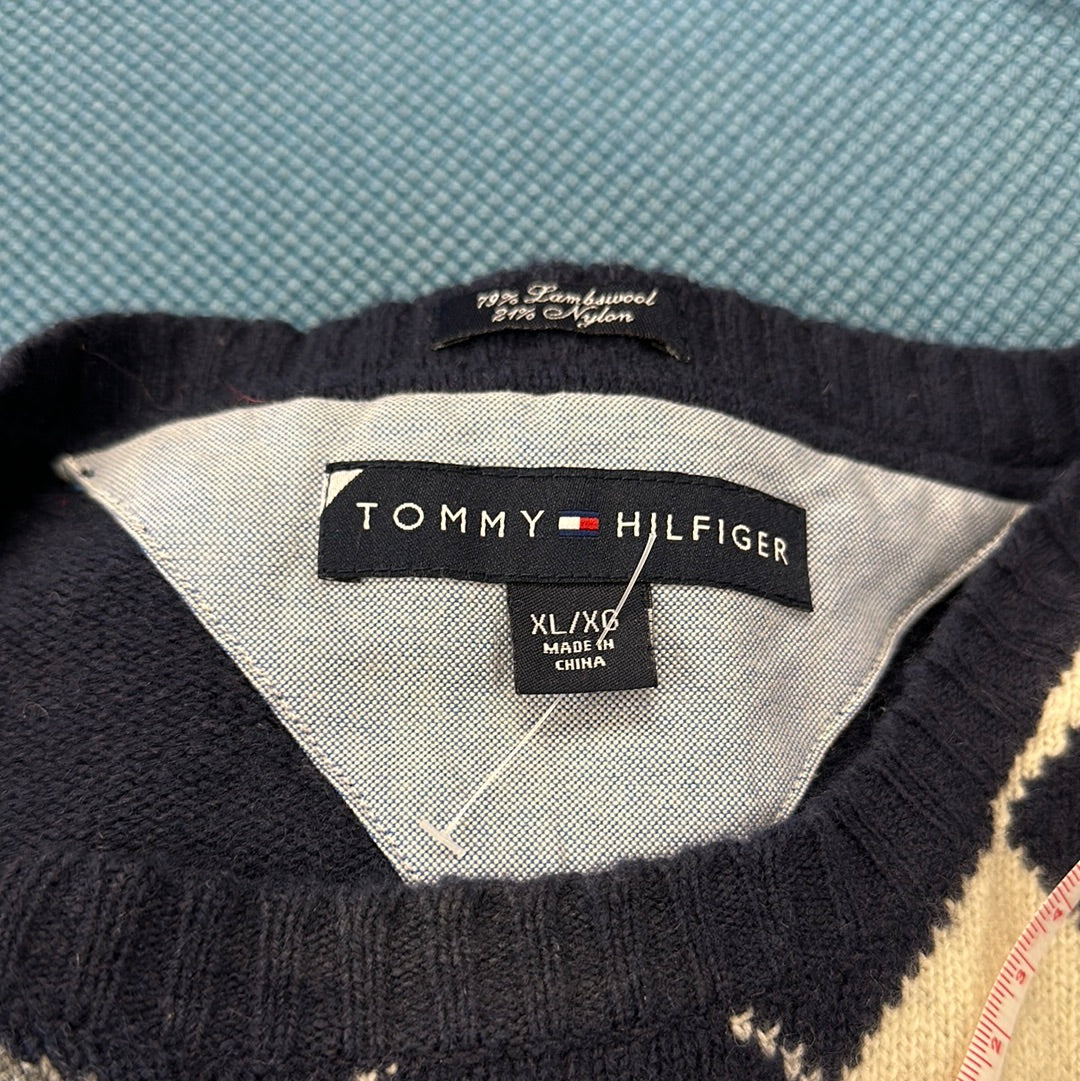 vintage tommy hilfiger arglye knitted wool jumper