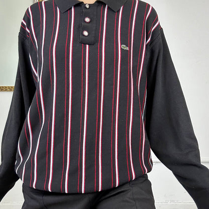 vintage lacoste striped polo jumper