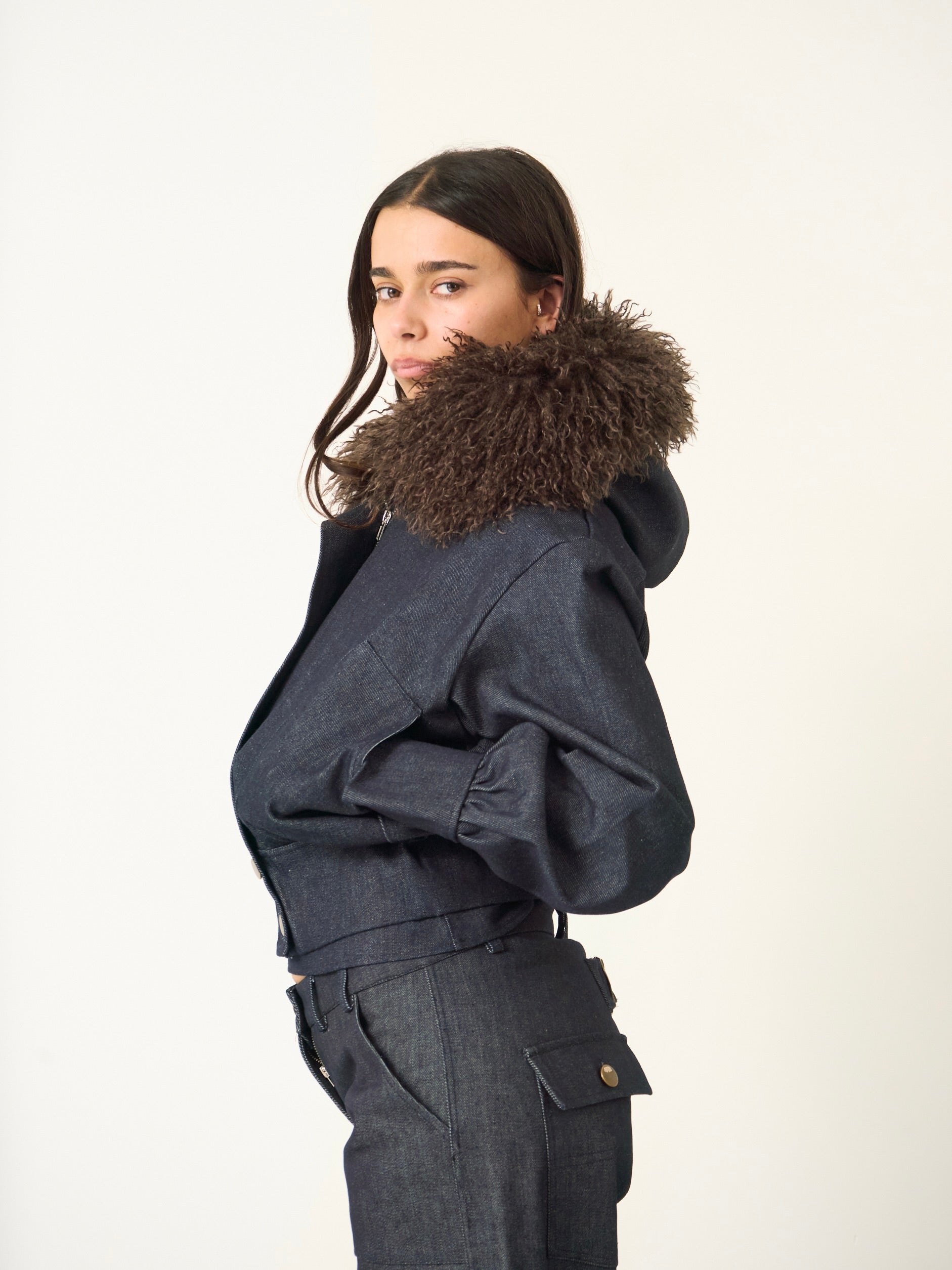 slouch jacket - navy denim