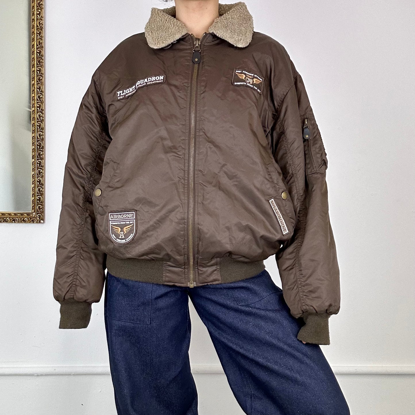 vintage bomber aviator jacket