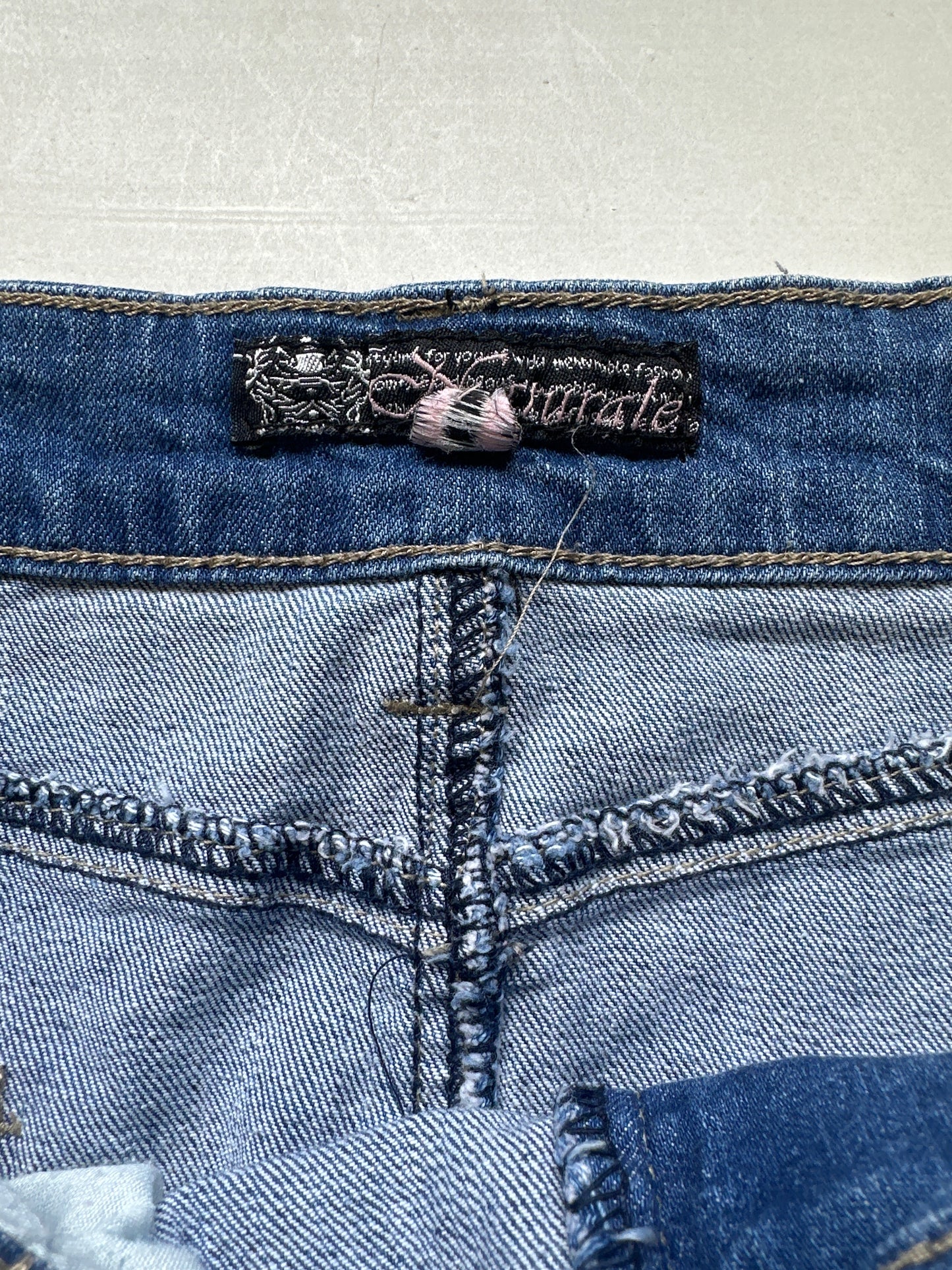 00's blue denim mini skirt