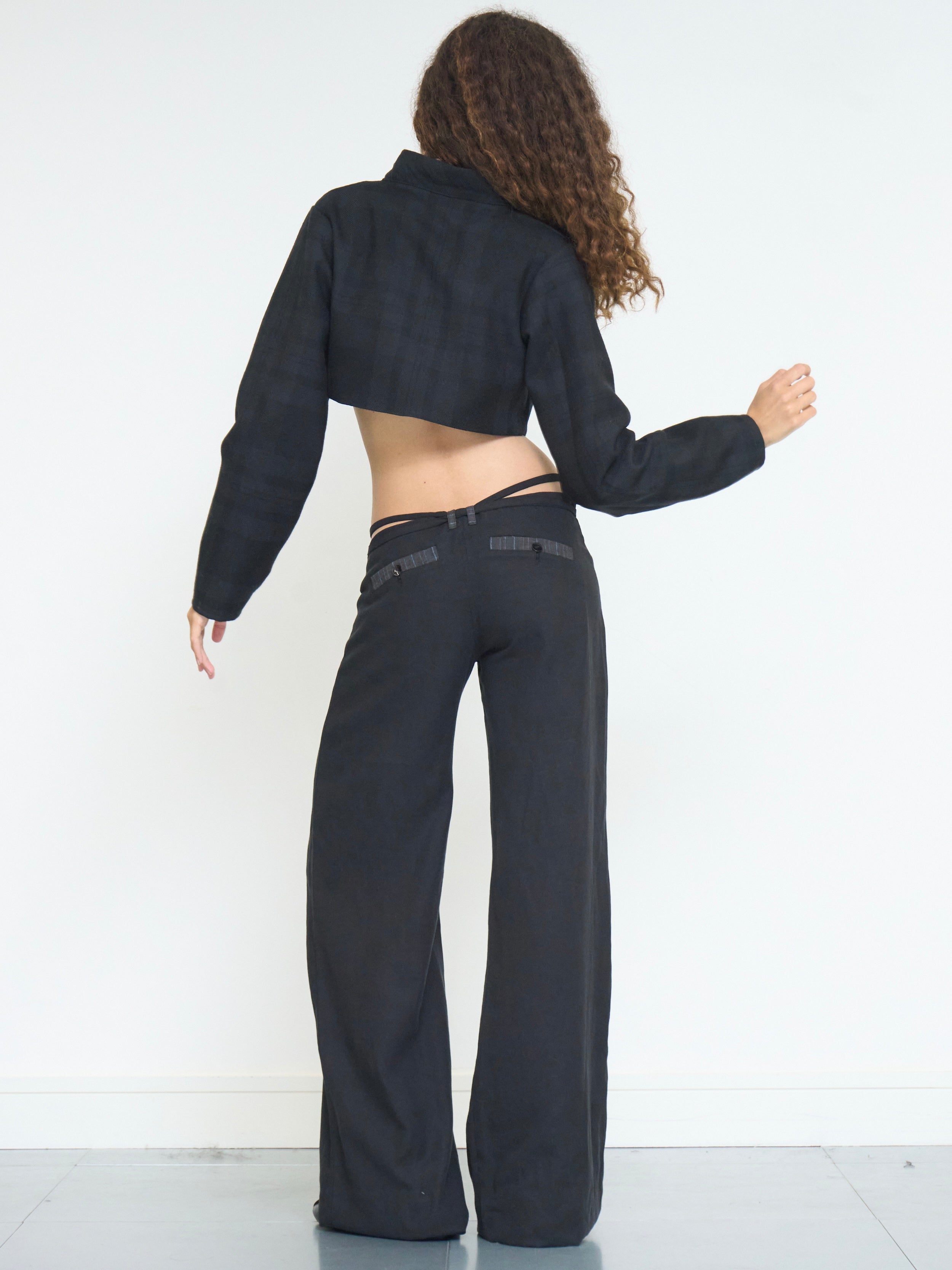 billie tie trouser - black