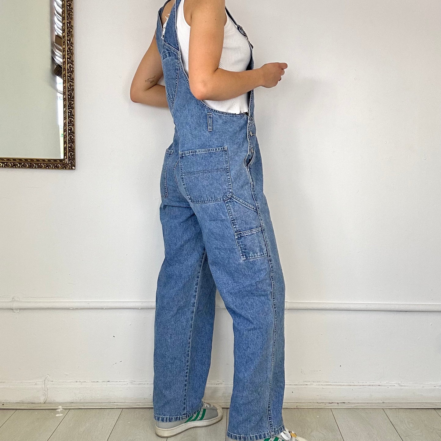 light wash denim dungarees