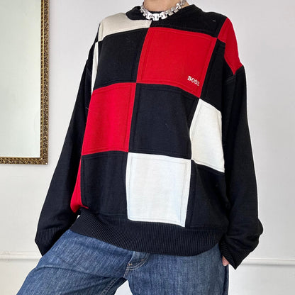 vintage hugo boss block jumper