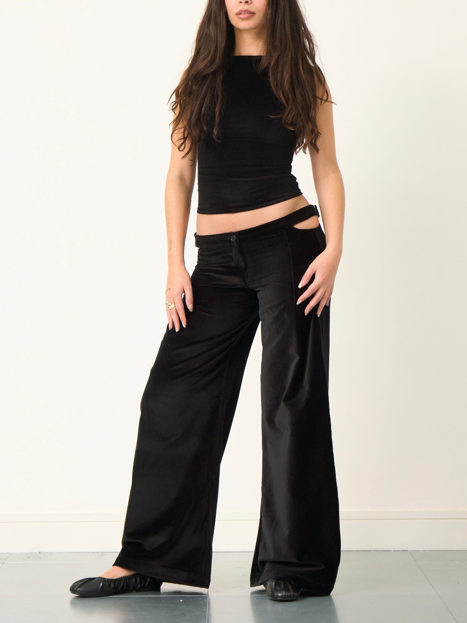 vivienne trouser - black velvet