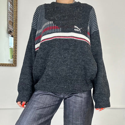 vintage wool puma knit jumper