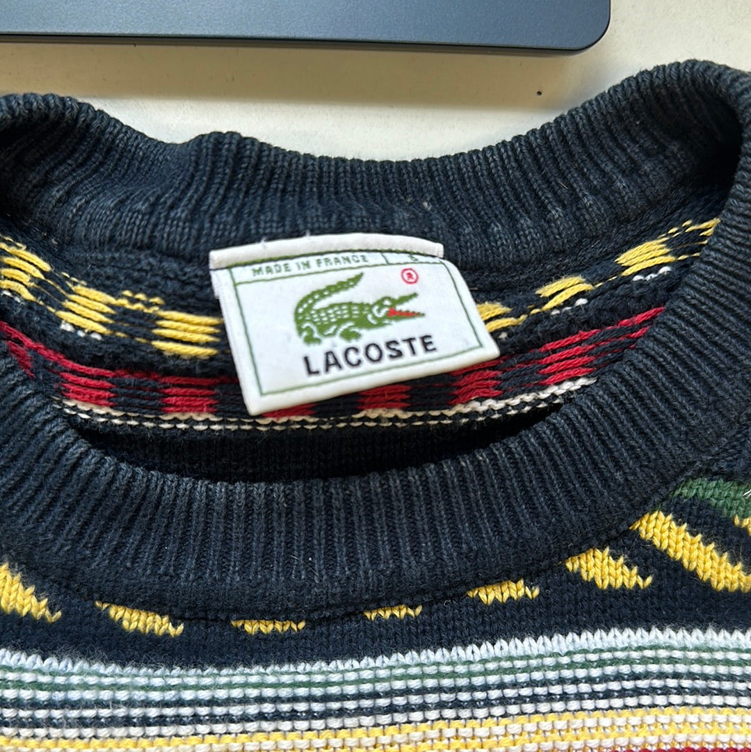 colourful striped knitted lacoste jumper