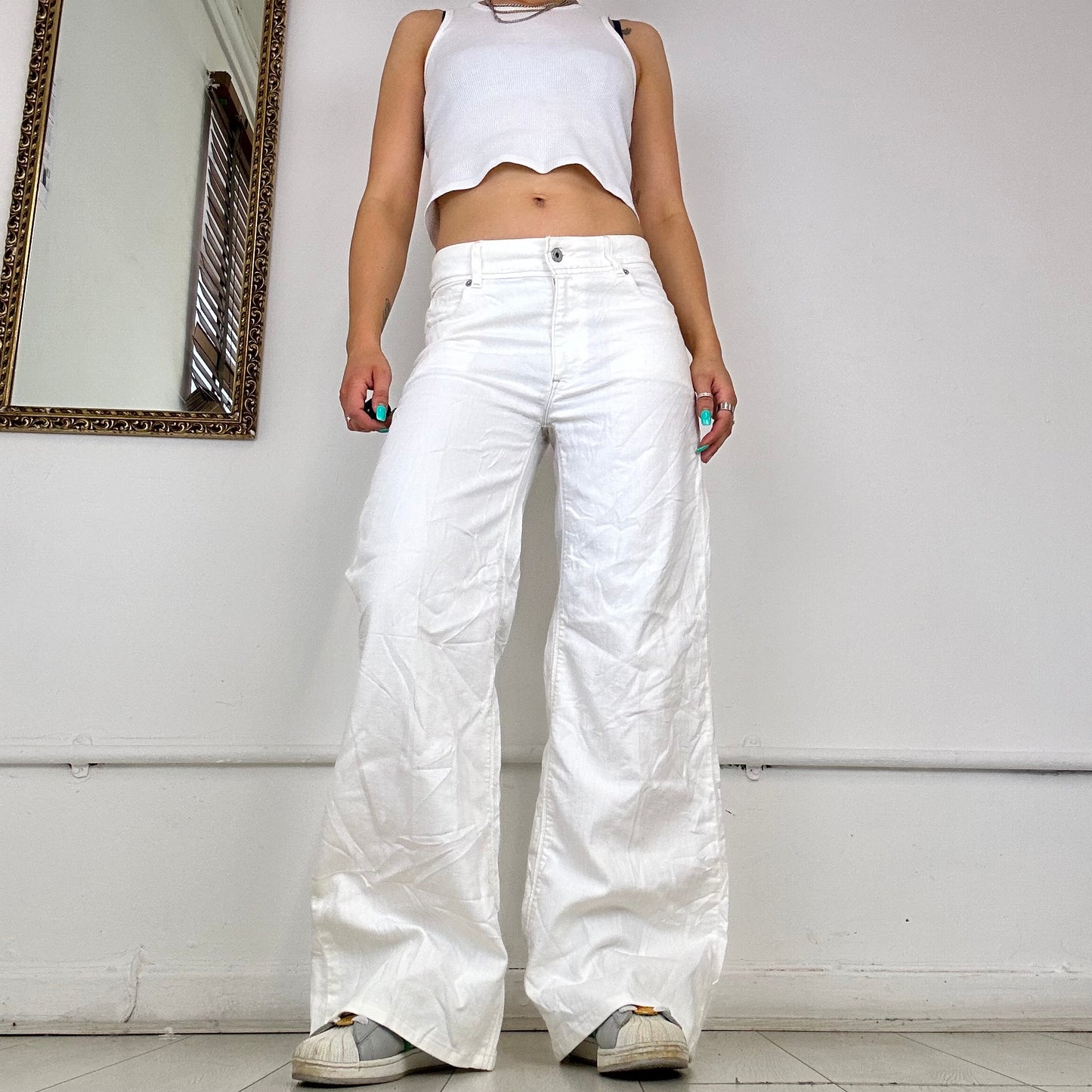 levis loose fit white jeans