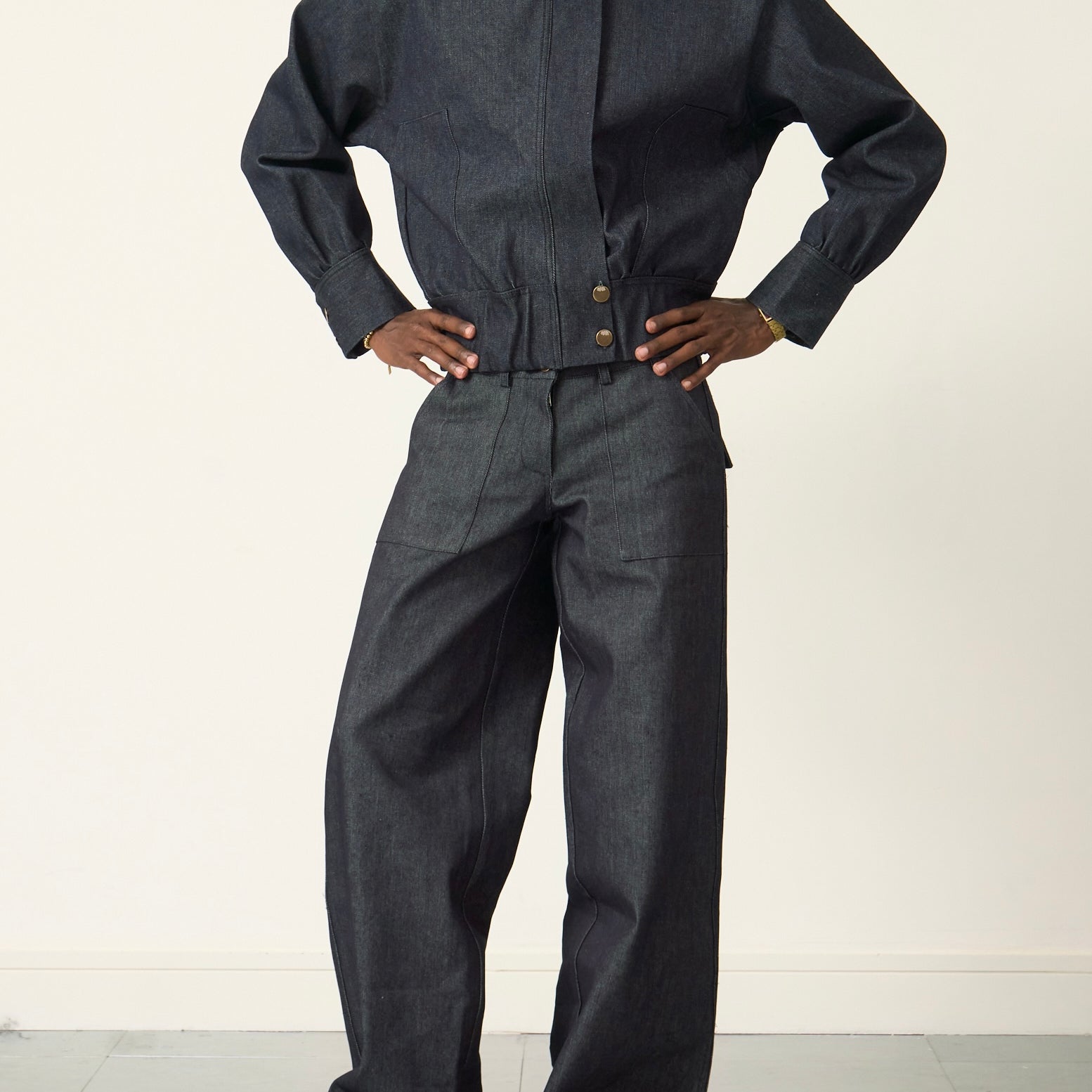 slouch jacket - navy denim