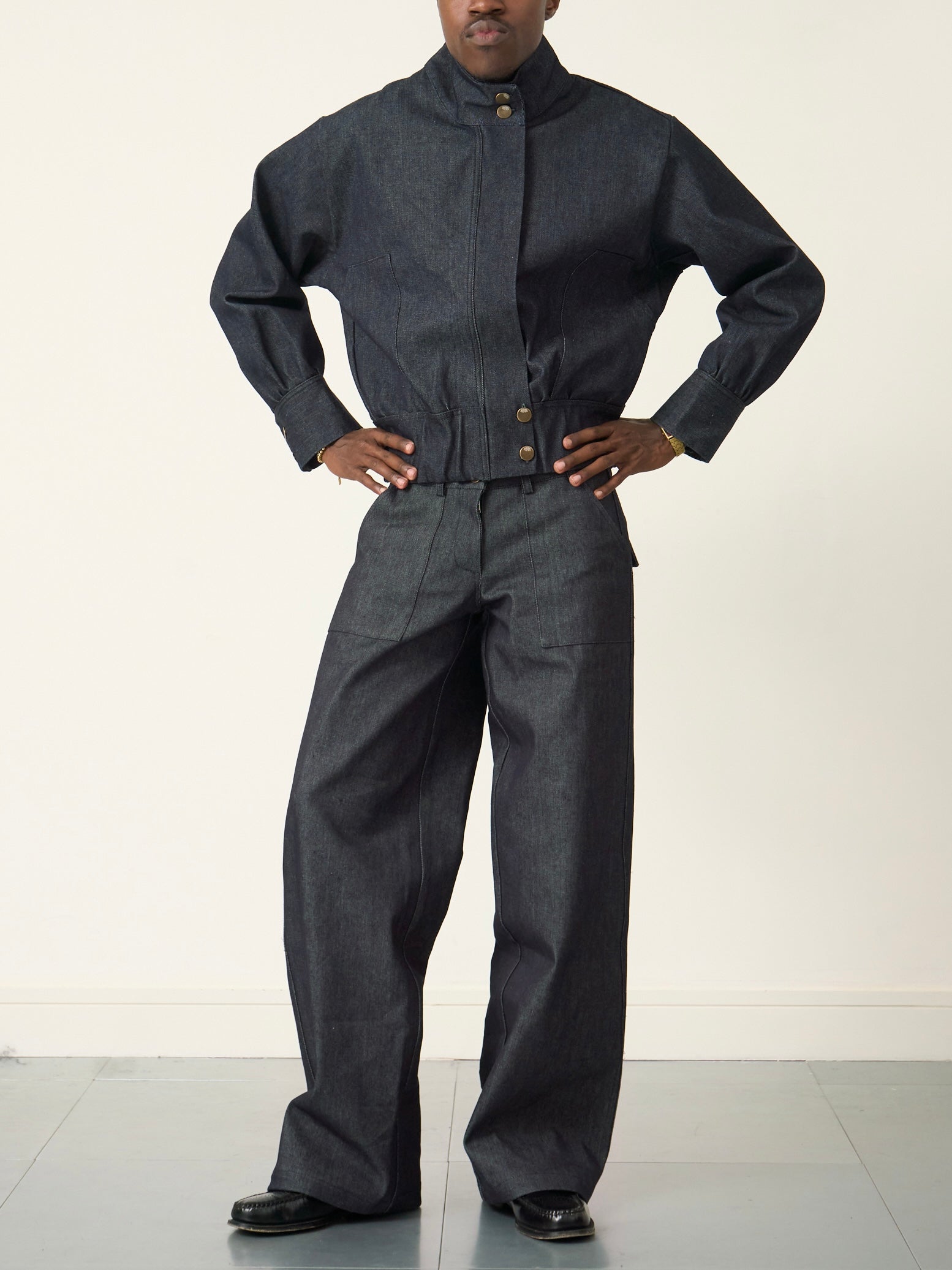 slouch jacket - navy denim