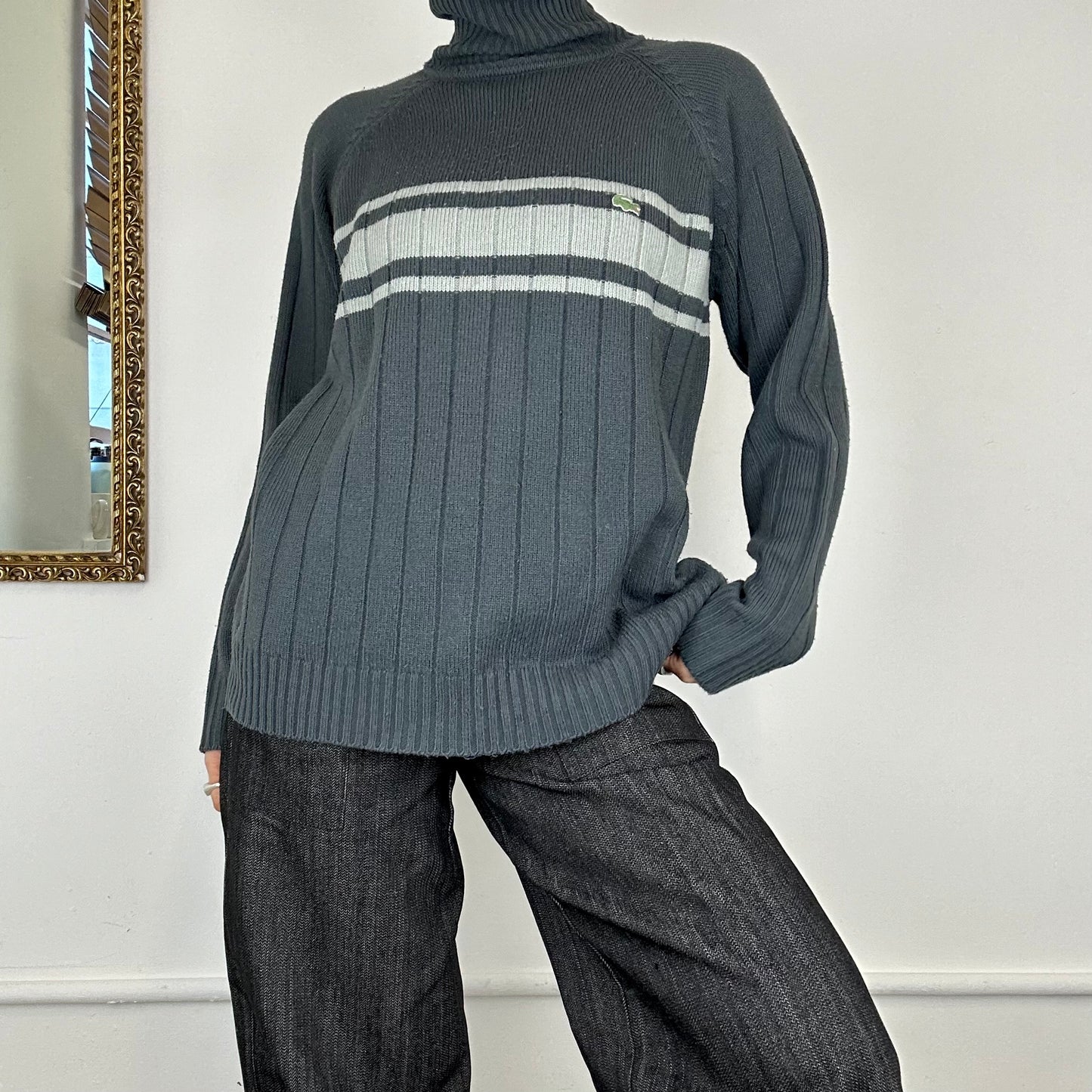 lacoste knitted turtle neck