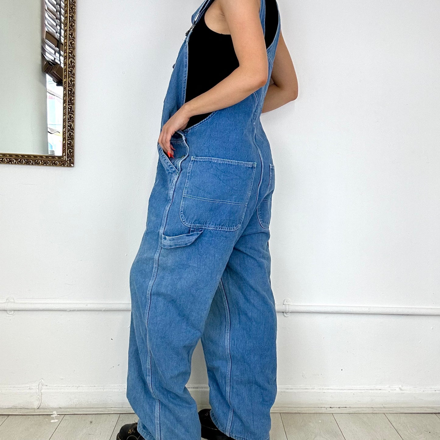 baggy denim dungarees