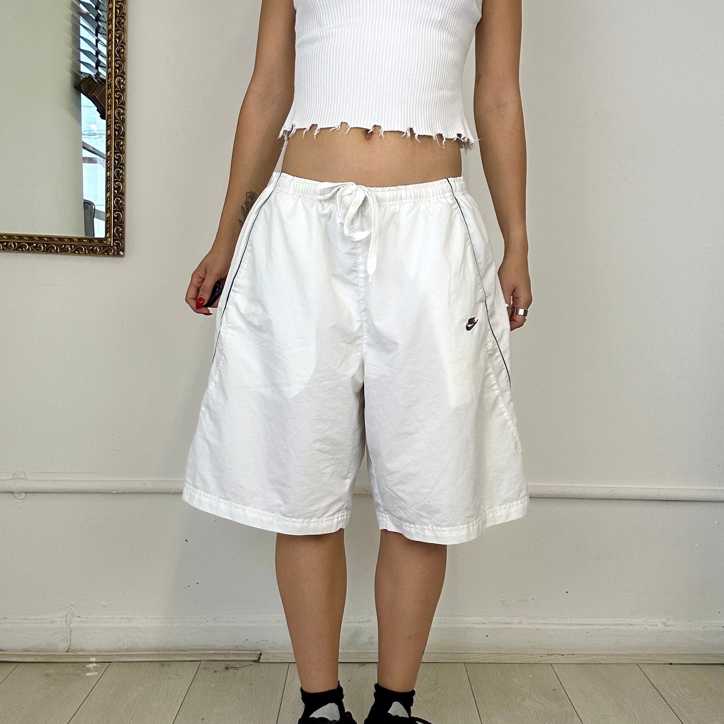 vintage white baggy nike shorts