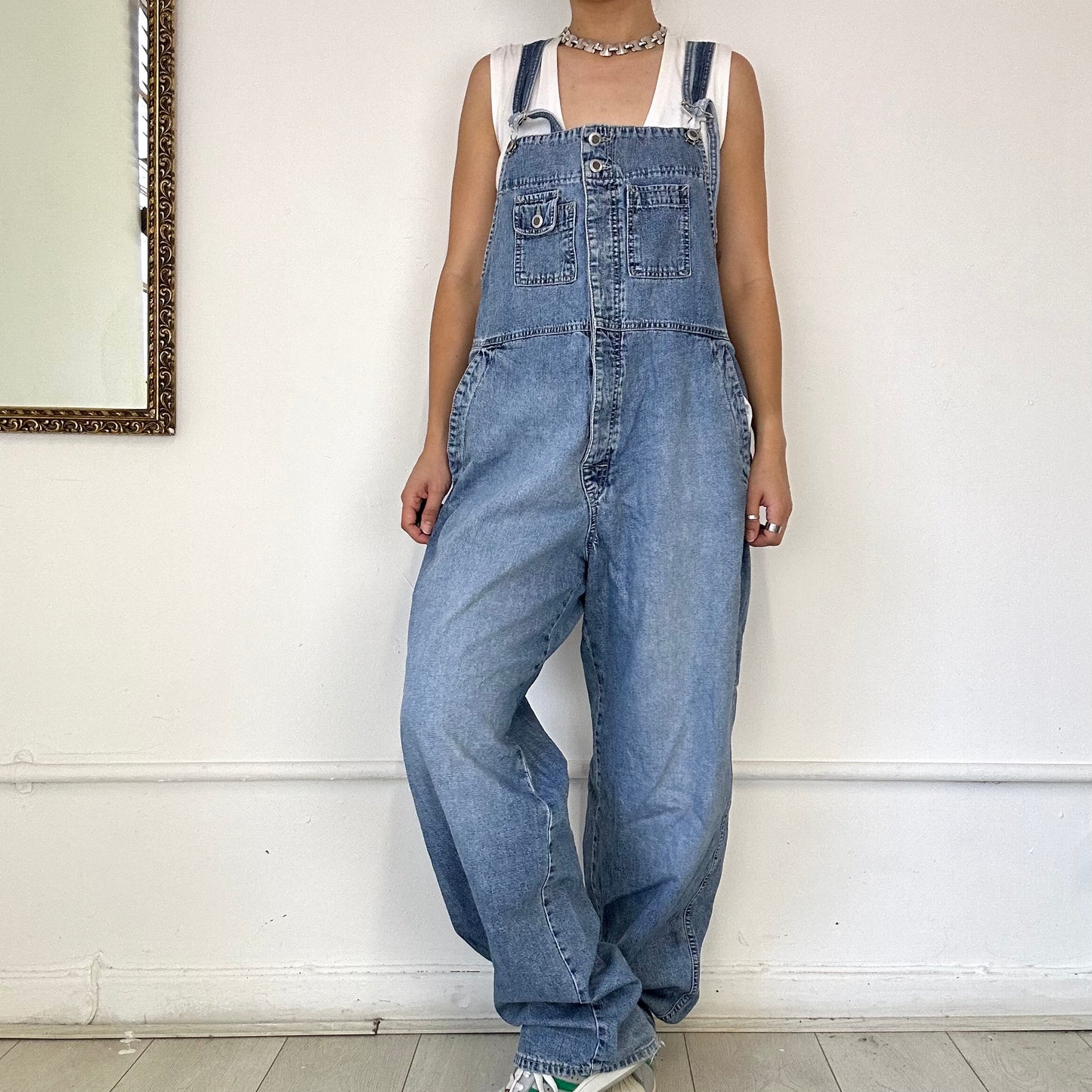 baggy denim dungarees