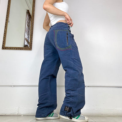 navy baggy cargo trousers