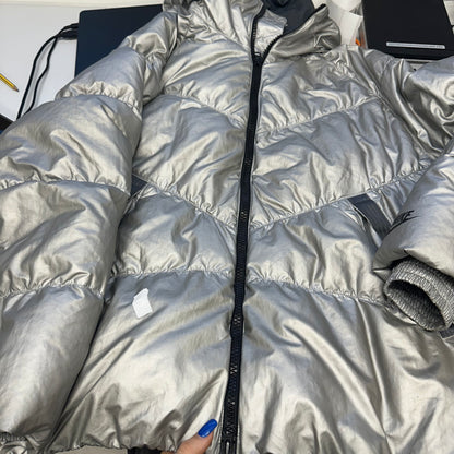 00's nike silver puffer coat