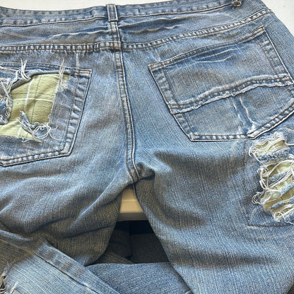 2000’s distressed patchwork jeans